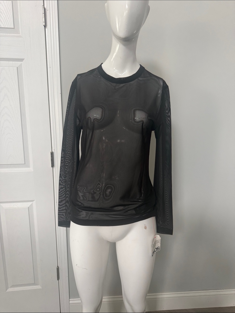ASOS Black Sheer Long-Sleeve Mesh Top